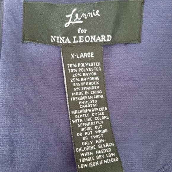 LENNIE Scoop Neck Midi Length Dress Soft Fabric Blue / Purple Sz XL Flawed - Picture 10 of 12